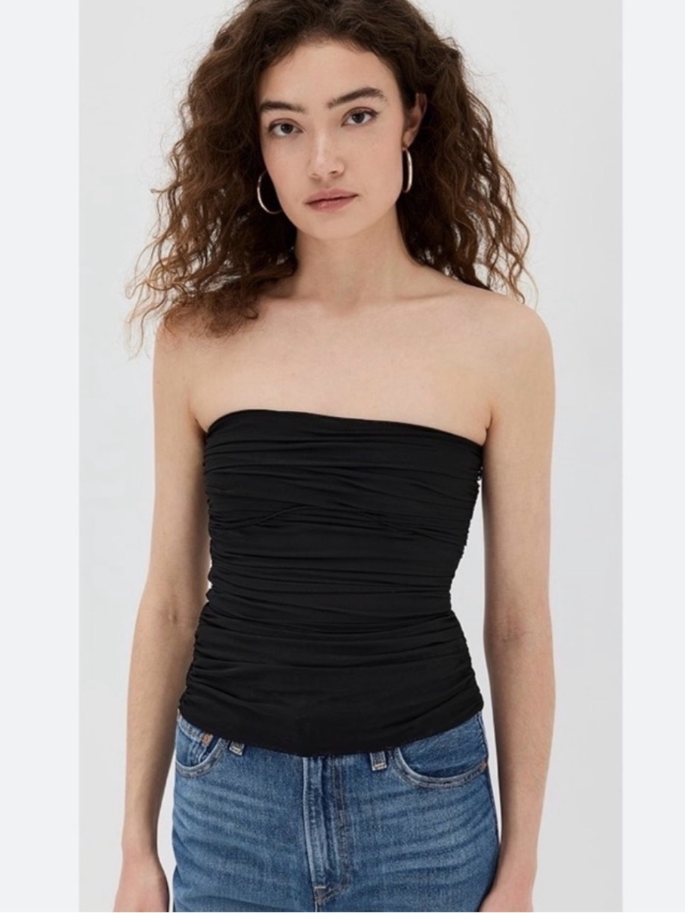 House of Harlow Black Ruched Tube Top